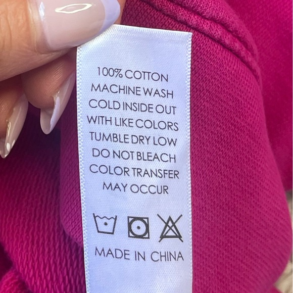 Green Eyed Girl Cropped Long Sleeve Pink Sweatshirt – Size Medium – Mock Neck, B - Picture 10 of 11